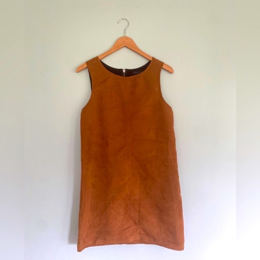 Suede color block dress